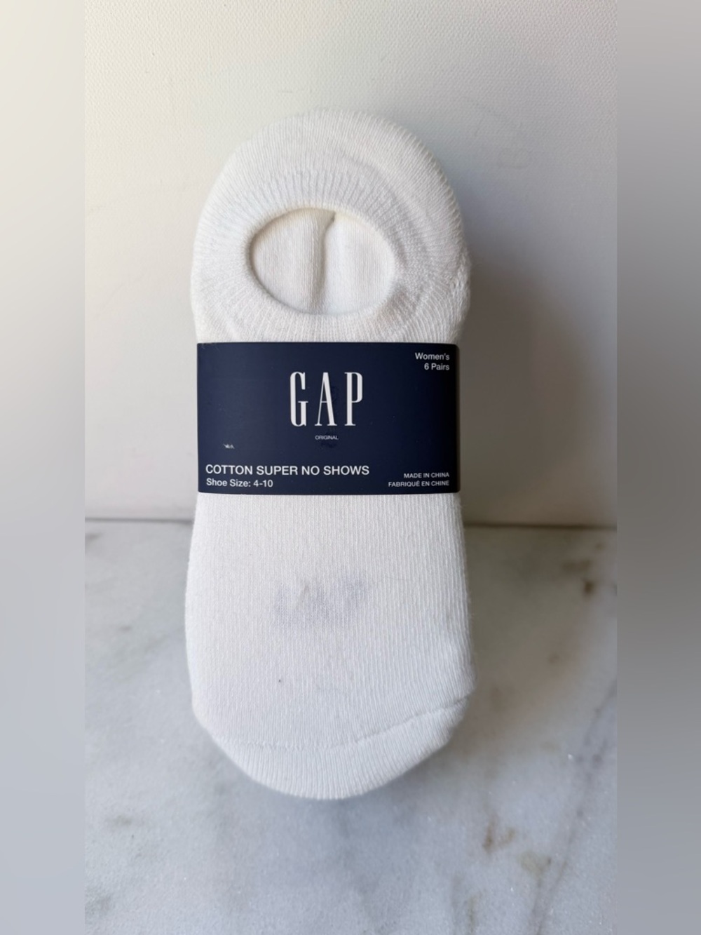 GAP Women's No-Show Cotton Socks - White,gray,beige. 6 pairs